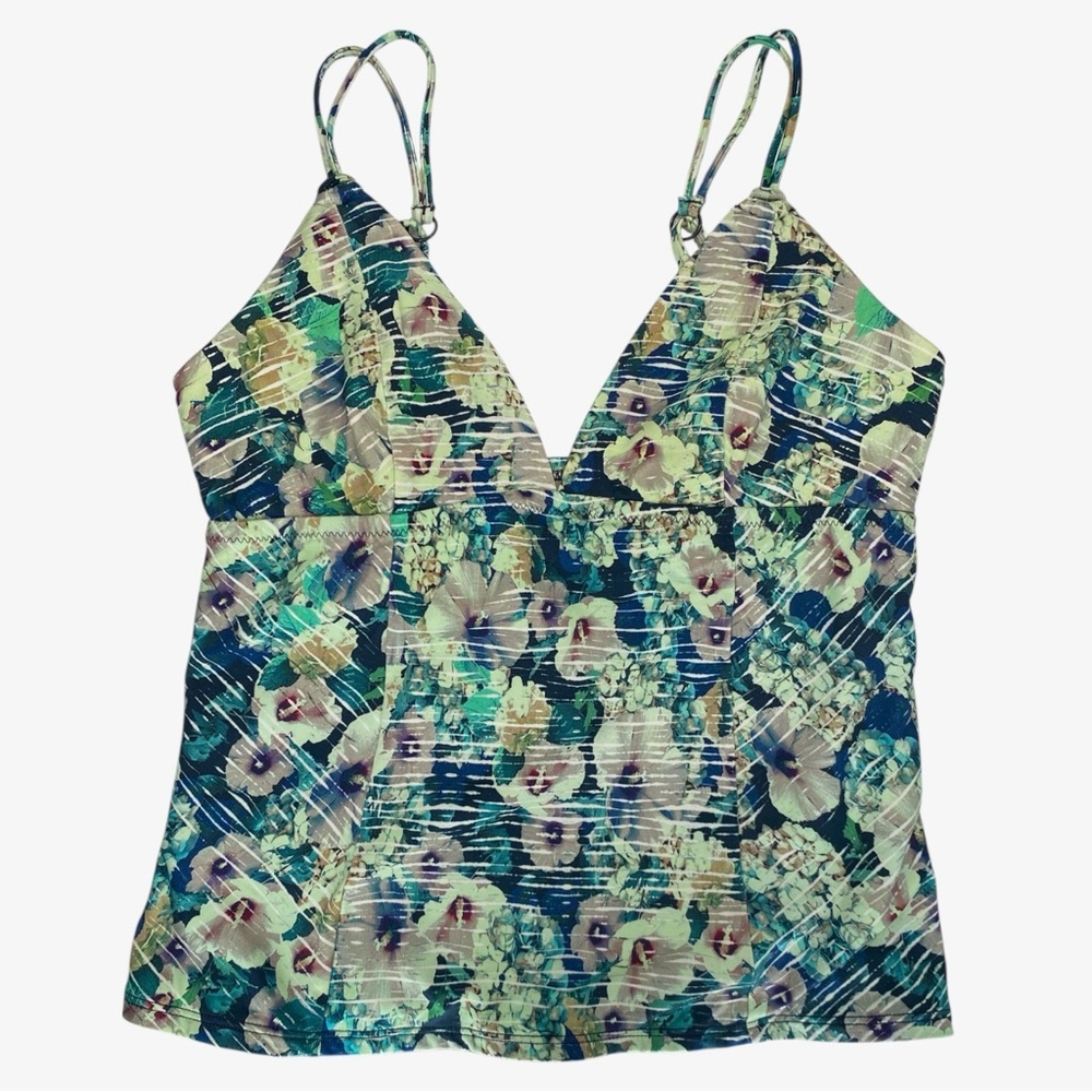 NANETTE LEPORE Hula Hibiscus Floral Tankini Top - Floral Print - Size M